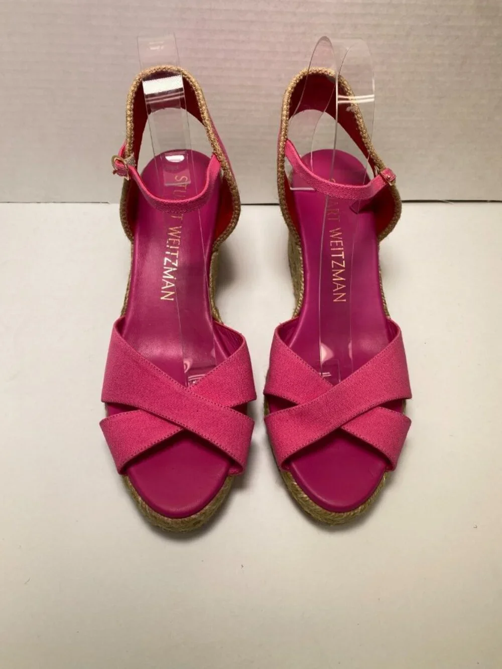 Stuart Weitzman Women's Fuchsia Mirela II Espadrille Wedge Sz 10B